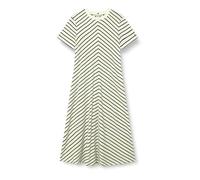Tommy Hilfiger Damen Modern Dress Modernes F&F Midi-Kleid WW0WW44547, White (Breton STP Ecru/Drk Night Navy), L