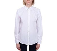 Tommy Hilfiger Damen Monogram CO Regular Shirt LS Hemden/gewebte Oberteile, Th Optic White, 32