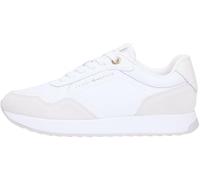 Plateausneaker TOMMY HILFIGER "MONOGRAM MIX MATERIAL RUNNER", Damen, Gr. 40, weiß, Leder, Schuhe Plateausneaker (55182741-40) weiß