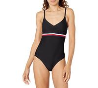 Tommy Hilfiger Damen Classic V-Neck One Piece Swimsuit Einteiler, Schwarz Multi, XX-Large
