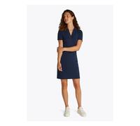 Tommy Hilfiger Damen Polokleid Slim Fit V-Neck Kurz, Blau (Dark Night Navy), L