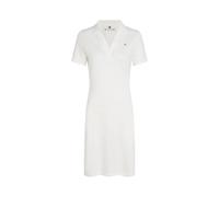 Polokleid TOMMY HILFIGER "SLIM OPEN NK POLO DRESS SS", Damen, Gr. L (40), N-Gr, beige (ecru), Jersey, Obermaterial: 95% Baumwolle, 5% Elasthan, unifarben, casual, figurbetont, V-Ausschnitt, Kurzarm, K