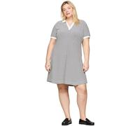 Tommy Hilfiger Damen Polokleid Gestreift, Mehrfarbig (Breton Ecru/Desert Sky), XS