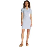 Tommy Hilfiger Damen Polokleid Slim Fit V-Neck Kurz, Blau (Breezy Blue), XL