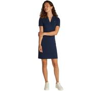 Tommy Hilfiger Damen Polokleid Slim Fit V-Neck Kurz, Blau (Dark Night Navy), XS