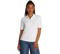 Poloshirt TOMMY HILFIGER "Regular Fit Pique Premium Polo", Damen, Gr. XXXL(46), weiß (optic weiß), Piqué, Obermaterial: 96% Baumwolle, 4% Elasthan, unifarben, regular fit hüftlang, Rundhals, abgestepp