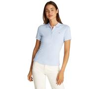 Tommy Hilfiger Damen Poloshirt Kurzarm 1985 Pique Slim Fit, Blau (Breezy Blue), XL