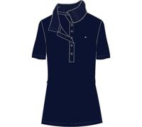 Poloshirt TOMMY HILFIGER "1985 SLIM PIQUE POLO SS" Gr. XXS (32), blau (desert_sky) Damen Shirts Jersey mit Tommy Hilfiger Logo-Flag (36084853-XXS)