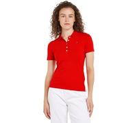Tommy Hilfiger Damen Poloshirt Kurzarm 1985 Slim Pique Polo Ss Slim Fit, Rot (Fierce Red), L