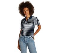 Tommy Hilfiger Damen Poloshirt Kurzarm Regular Fit, Mehrfarbig (Dark Night Navy/Ecru STP), L