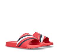 Tommy Hilfiger Damen Pool Slide Stripes Print Bade-Schuh Latschen Sauna Beach, Farbe:Rot, Schuhe NEU:EU 37