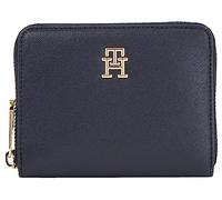 Geldbörse TOMMY HILFIGER "POPPY PLUS MED ZA" blau (dunkelblau) Kleinlederwaren Geldbörsen mit TH-Monogramm vorne (29667012-0)