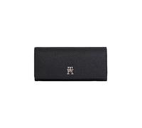 Geldbörse TOMMY HILFIGER "TH EMBLEM LRG FLAP WALLET" schwarz (black) Kleinlederwaren Geldbörsen mit Handyfach (86009316-0)