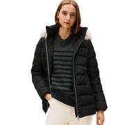 Steppjacke TOMMY HILFIGER "MW DOWN SLIM JACKET WITH FUR", Damen, Gr. XXL (44), schwarz, Web, Obermaterial: 100% Polyester, unifarben, slim fit, Jacken Steppjacke, mit Fellimitat (16737859-XXL) schwarz