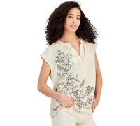 Tommy Hilfiger Damen-Pullover aus Leinen-Mischgewebe mit Bandkragen, Natürliche Samen, XX-Large