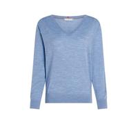 Tommy Hilfiger Strickpullover aus Wolle mit V-Ausschnitt in Hellblau, Größe S