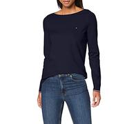 Tommy Hilfiger Damen Pullover Boat Neck Sweater LS mit U-Boot-Ausschnitt, Blau (Desert Sky), L