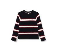 Tommy Hilfiger Damen Pullover C-Neck Sweater Strickpullover, Mehrfarbig (Rouge/Ecru/ Desert Sky Stp), 50