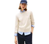 Tommy Hilfiger "CO CABLE C-NK LS SWEATER" Baumwolle, mit Zopfmuster (31494627-XXXL) htr oatmeal gs tipping