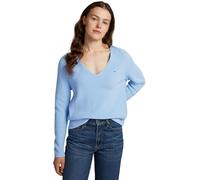 Tommy Hilfiger Damen Pullover Cardi Fine V-Ausschnitt, Blau (Vessel Blue), XXS