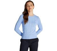 Tommy Hilfiger Damen Pullover Co Cable Rundhalsausschnitt, Blau (Vessel Blue), XXXL