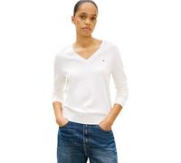 Tommy Hilfiger - Bekleidung Co Jersey Stitch V-N WW0WW42049 - weiß - Größe XS