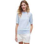 Tommy Hilfiger Damen Pullover Jersey Kurzarm, Blau (Breezy Blue), S
