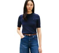 Tommy Hilfiger Damen Pullover Jersey Kurzarm, Blau (Dark Night Navy), M