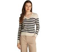 Tommy Hilfiger Damen Pullover Jersey Stitch V-Neck Strickpullover, Mehrfarbig (Her Stp Dark Night Navy/ Country Iv), 3XL