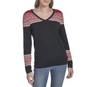 Tommy Hilfiger Damen-Pullover, langärmelig, V-Ausschnitt, Fairisle, Sky Captain Fairisle, X-Groß