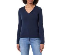 Tommy Hilfiger Damen Pullover Soft Wool mit V-Ausschnitt, Blau (Dark Night Navy), XXXL