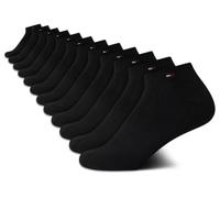 Tommy Hilfiger Damen Quarter Socken - 12er-Pack, weich gepolstert, athletisch, Viertel-Länge, Knöchelsocken für Damen (Größen: 37-45), Pure Black, 36.5-43 EU