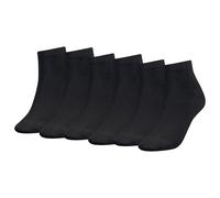TOMMY HILFIGER Damen Quarter Socken, 6er Pack - TH, Baumwolle, 35-42, einfarbig Schwarz / 35-38 35-38 Schwarz