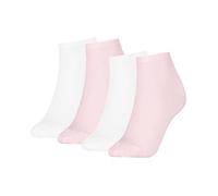 Tommy Hilfiger Damen Quarter Socken Kurzsocken Casual Short Socks 4 Paar, Farbe:Mehrfarbig, Menge:4 Paar (2x 2er Pack), Größe:35-38, Artikel:-102 pink combo