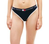 Bikinislip, Damen, Gr. M (38), schwarz night navy, Feinripp, Obermaterial: 57% Baumwolle, 38% Polyester, 5% Elasthan, TOMMY HILFIGER UNDERWEAR, körpernah, Unterhosen, elastischer Bund mit Logoschriftz
