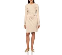 Tommy Hilfiger Damen Round Neck Stretch Jersey Stripe Shift Dress Etuikleid, Sandfarben/elfenbeinfarben, 38