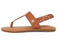 Tommy Hilfiger Damen Sandalen Leather Thong Zehentrenner, Braun (Cinnamon Bark), 36