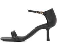 Tommy Hilfiger Damen Sandalen mit Absatz Kitten Heel Leather Sandalette, Schwarz (Black), 41