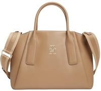 Tommy Hilfiger Damen Satchel Bag Tasche Essential mit Branding, Beige (Safari Canvas), Einheitsgröße
