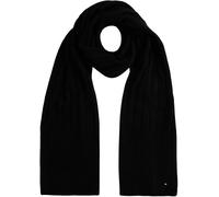 Tommy Hilfiger Damen Schal Flag Fluffy aus Rippstrick, Schwarz (Black), Einheitsgröße