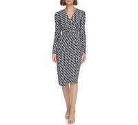 Tommy Hilfiger Damen Scuba Crepe Strukturierte Langarm, Sky Captain/Elfenbein, 36