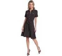 Tommy Hilfiger Damen-Shirtkleid mit kurzen Ärmeln, Kragen und Gürtel zum Selbstbinden