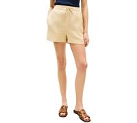 Tommy Hilfiger Damen Shorts Linen Pull On mit Branding, Beige (Harvest Wheat), L