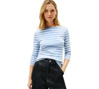 Tommy Hilfiger Damen Slim Cody Boat-NK 3/4SLV WW0WW40589 L/S T-Shirt, Blau (Clear Water/Ecru STP), L, Blau (Clear Water/Ecru STP), L