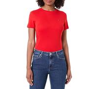 Tommy Hilfiger Damen Slim Cody C-Nk Ss Ww0Ww40587, Orange, XS