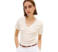 Tommy Hilfiger Damen Slim Cody V-Nk Ss Ww0Ww40584, Orange, XS