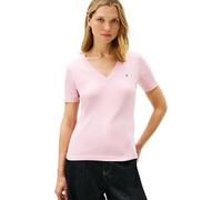 Tommy Hilfiger Damen Slim Cody V-NK SS WW0WW40584 S/S T-Shirt, Pink (Bonita Pink), 3XL, Rosa (Bonita Pink), 3XL