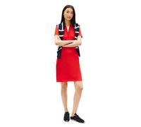 Polokleid TOMMY HILFIGER "SLIM OPEN NK POLO DRESS SS", Damen, Gr. S (36/38), N-Gr, fireworks, Jersey, Obermaterial: 96% Baumwolle, 4% Elasthan, unifarben, figurbetont, V-Ausschnitt, Kleider, mit gesti