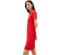 Polokleid TOMMY HILFIGER "SLIM OPEN NK POLO DRESS SS", Damen, Gr. XS (34), N-Gr, fireworks, Jersey, Obermaterial: 96% Baumwolle, 4% Elasthan, unifarben, figurbetont, V-Ausschnitt, Kleider, mit gestick