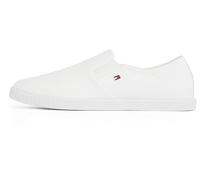 Tommy Hilfiger Damen Slipper Sneaker Canvas Slip-On ohne Schnüren, Weiß (White), 40